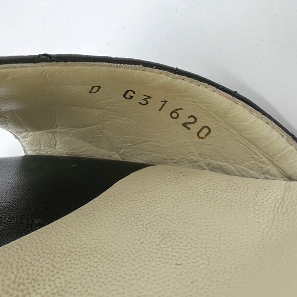 Chanel Black White Quilted Matelasse Leather Peep Toe Block Logo Heel Sandals - Picture 7 of 10